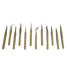 12 Pc Anti-magnetic Precision Tweezer Set Beading Jewelry Non Magnetic Tweezers