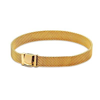 QeenseKc Reflexions Mesh Bracelet for Reflexion Clip-on Charm Bead in Gold 6....