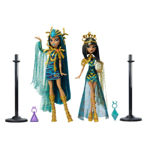 Monster High MUMMY MAJESTIES Cleo y Nefera De Nile Muñeca Coleccionable Paquete de 2 Set - Imagen 6 de 7