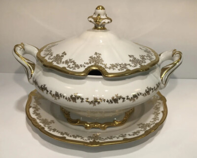 Weimar Katharina 14051 Covered Soup Tureen w 12  Chop / Under Plate East Germany