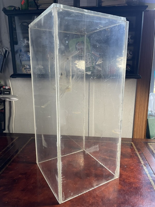 8"x8"x18" ACRYLIC RISER CUBE DISPLAY SHELF, STORAGE BOX 5 Sided, 1 Opened Side