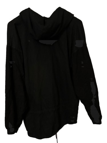 Vintage Select Corps Men's Small Oversized Button Up Black 100% Cotton Hoodie - Picture 2 of 13