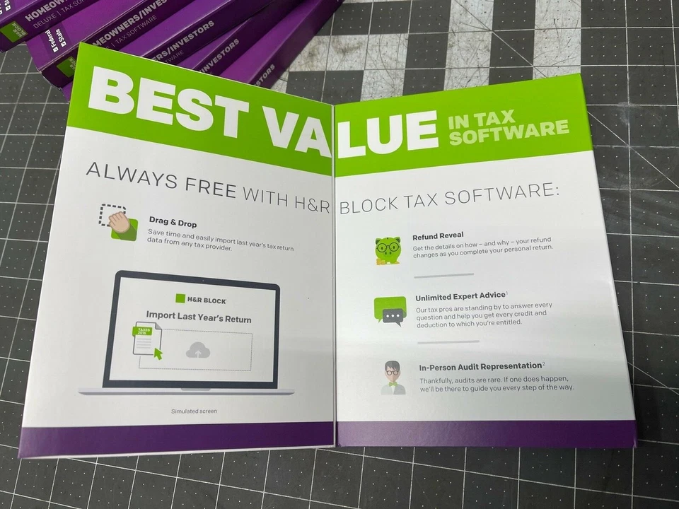 2017 H&R Block DELUXE turbo Federal & State Tax Cut New sealed CDH R HR USA 2017 - Image 4 of 4