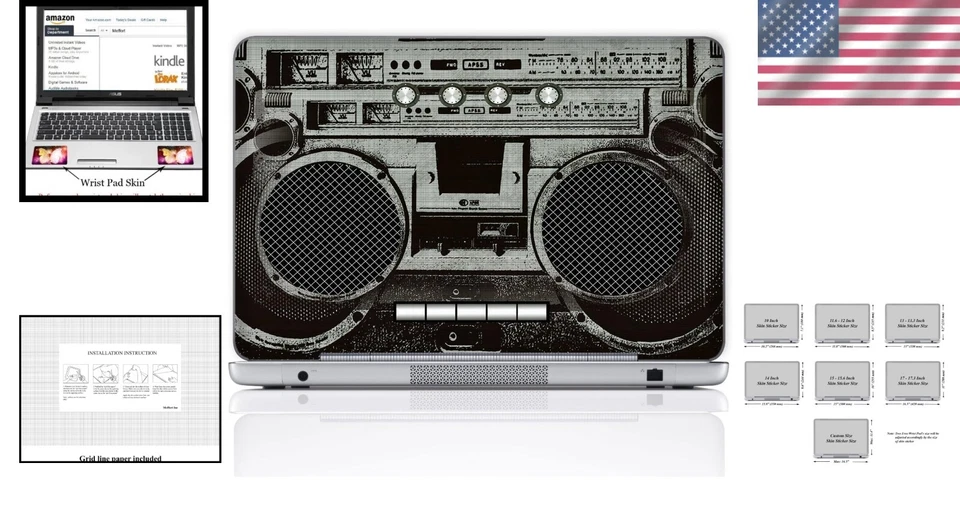 Vinyl Skin Cover for 17.3 Inch Laptops - Waterproof and Ergonomic Wrist Support - Image 2 of 4