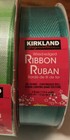 NEW Kirkland Signature Ribbon Wire-Edged NO Seams 50 Yards 1.5" green