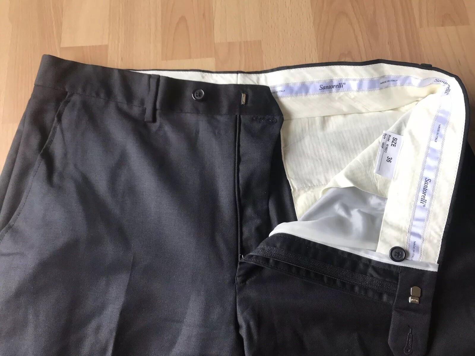 Santorelli Romeo Black 100 Virgin Wool 36 x 29 Dress Pants Cuffed eBay