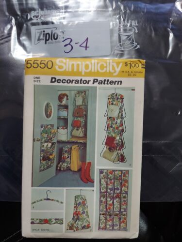 Simplicity Decerator Pattern 5550 Shoe Bag Handbag Boot Bag Hanger Covers uncut - Picture 1 of 1