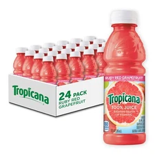 Tropicana Ruby Red Grapefruit Juice 24 Pack 10 Fl Oz Natural Citrus Flavor