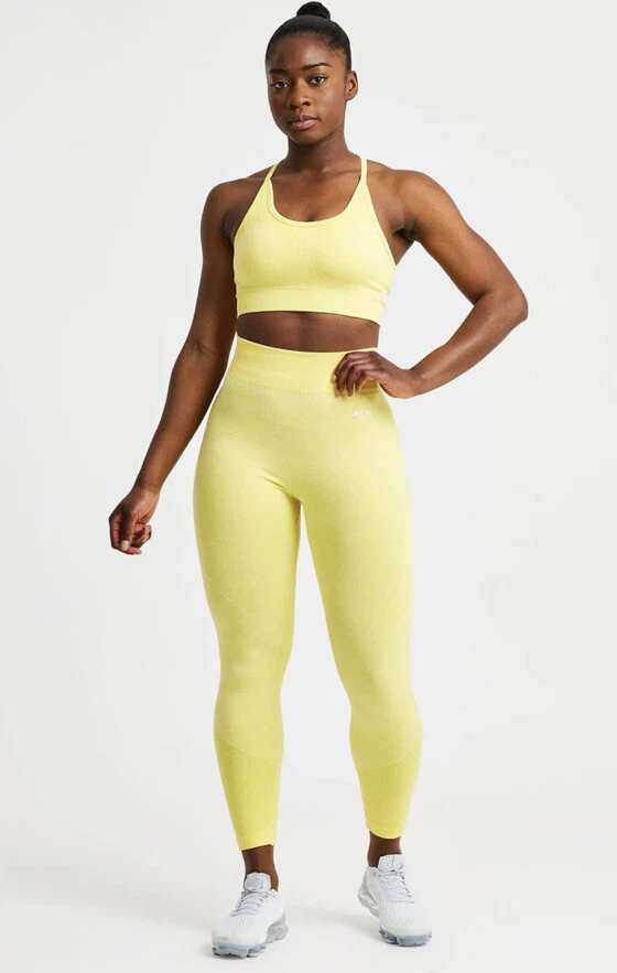 AYBL Motion Seamless Leggings Size Medium Yellow Cute Yoga Pilates  Flattering