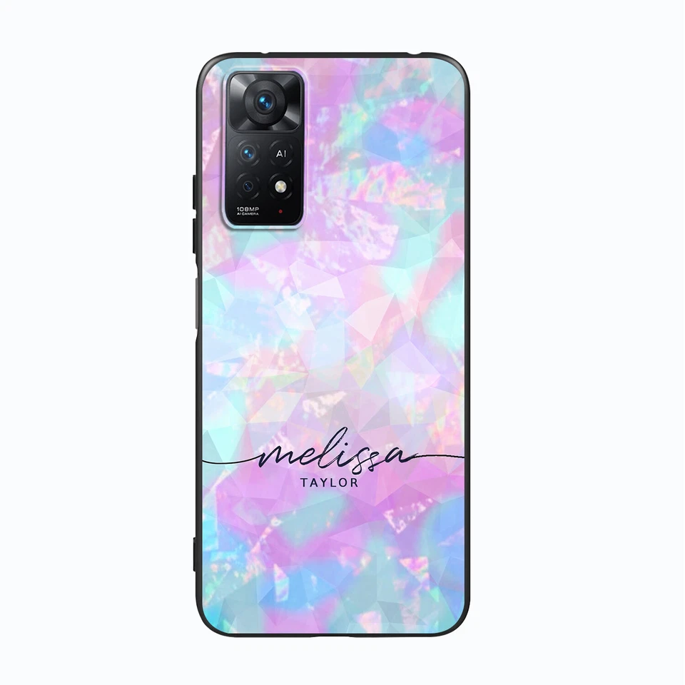 Funda de teléfono con nombre personalizada de mármol para Xiaomi Redmi 10C Note 11 Pro 12 10 Foto 3 de 4