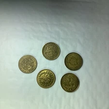 1990 Chuck E. Cheese Token- 25c Value Pizza Game Token In Pizza We Trust Showbiz