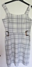  SIZE 8, GREY / WHITE  CHECK, MINI DRESS FROM  BOOHOO. (VGC)