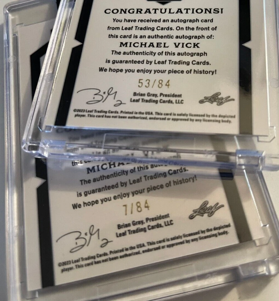 RARE MICHAEL VICK AUTO CARD /84 LEAF METAL CONTINUUM INSTANT FALCONS EAGLES - Image 4 of 4