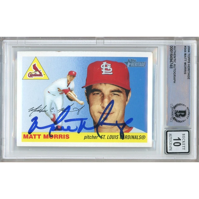 Matt Morris Signed 2004 Topps Heritage #344inals Beckett BGS Slabbed Auto 10