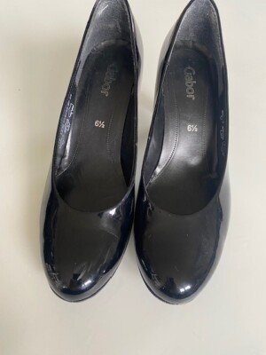 Gabor Lack und Leder Highheels Schwarz Damen  Abendschuhe Stöckelschuhe