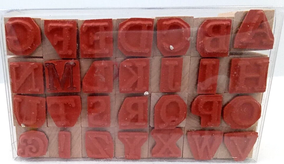 Алфавит резиновый штамп герой искусства набор деревянное крепление для скрапбукинга наследие буквы 2008 - Изображение 2 из 4