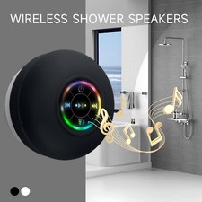 Waterproof Bluetooth Wireless Shower Speaker Bathroom Speaker LED Light Portable