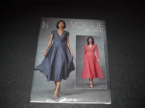 Vogue Pattern 1672 Misses' Chic Front Wrap Lined Dress w/Variations  6 ~ 14 Unc