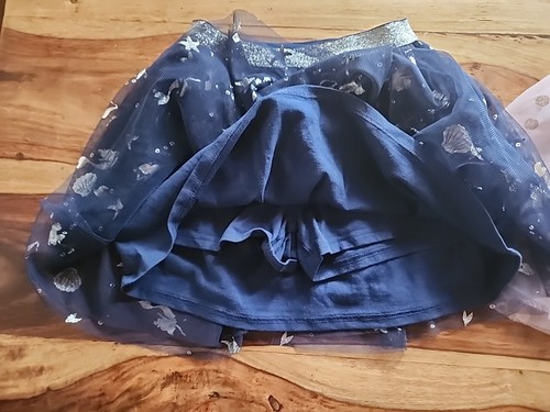 Disney The Little Mermaid Girls Glitter Skirt Skort Size 8 - Picture 4 of 7