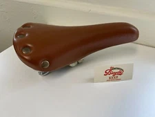 NEW Velo brown synthetic leather retro look Rivets Bicycle Saddle Seat