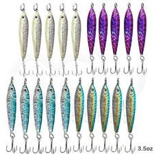 20pcs 3.5oz Fishing Mega Live Bait Metal Lures Luna Jig holographic 4-color @US
