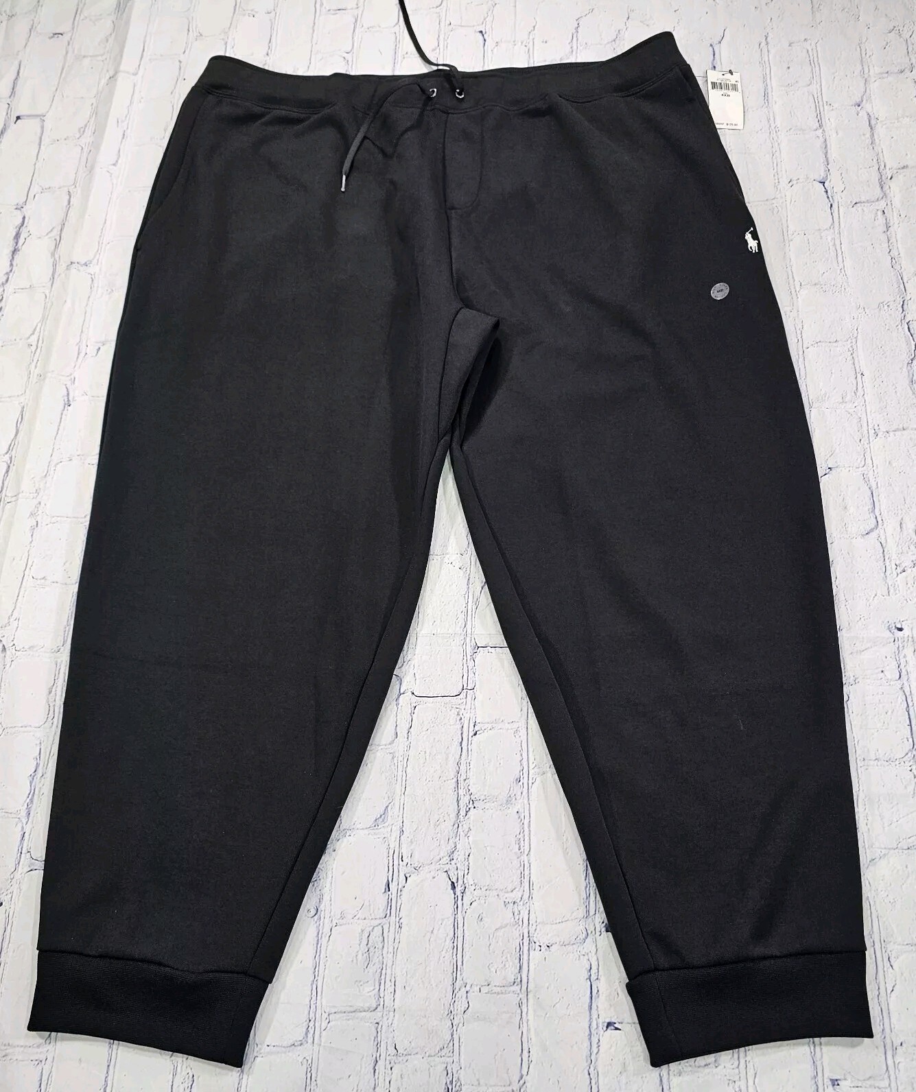 PONY Polo Ralph Lauren pantaloni jogger neri lavorati a maglia pile DA UOMO TAGLIA 4XB