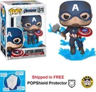 Funko POP Marvel Avengers Endgame Captain America #573 - Mjolnir, Broken Shield