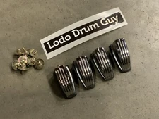 FOUR (4) Ludwig ACCENT Bass Drum Lug Casing casings CHROME USED CLEAN #CN7