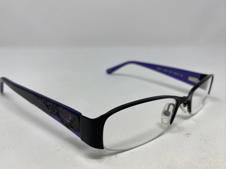 Armação de óculos Anna Sui AS155 007 50-18-140 preto/roxo metal meia aro e M38 - Imagem 3 de 4