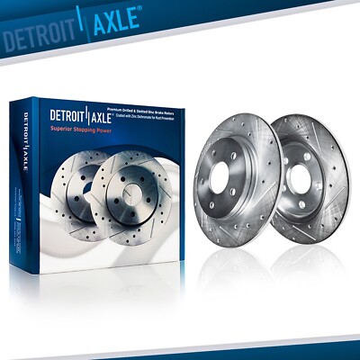 9.13'' REAR Disc Brake Drilled Rotor Pair for 1999 2000 2001-05 Volkswagen Jetta