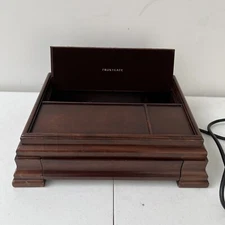 Frontgate Wooden Leather Charging Station and Storage