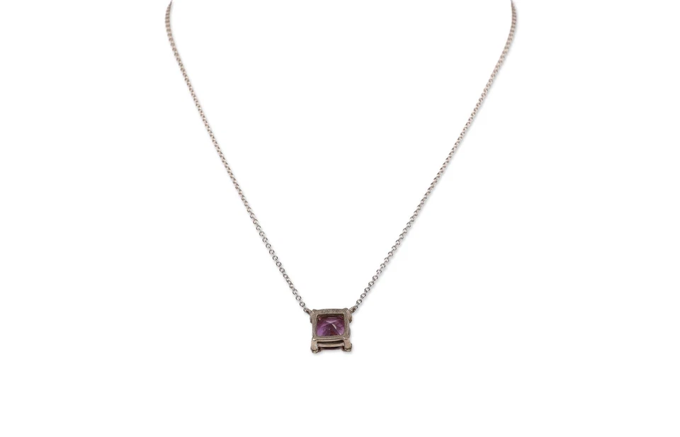 Judith Jack 302255 Sterling Silver Purple Stone Pendant Necklace 17" - Image 2 of 2