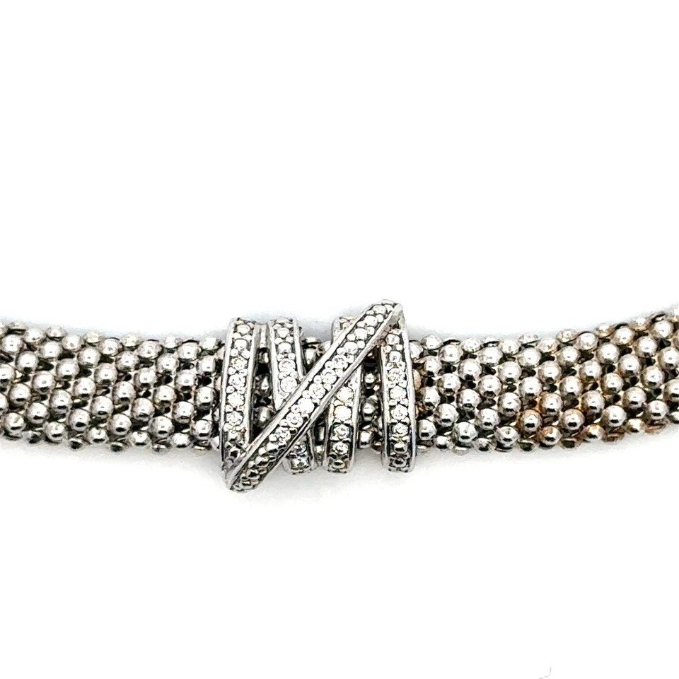 Colar corrente pipoca diamante "Prosecco Tally" prata esterlina Phillip Gavriel - Imagem 3 de 4