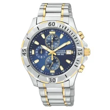 Citizen Men 's Classic Chronograph Date Quartz Silver Watch 41 MM AN3394-59L