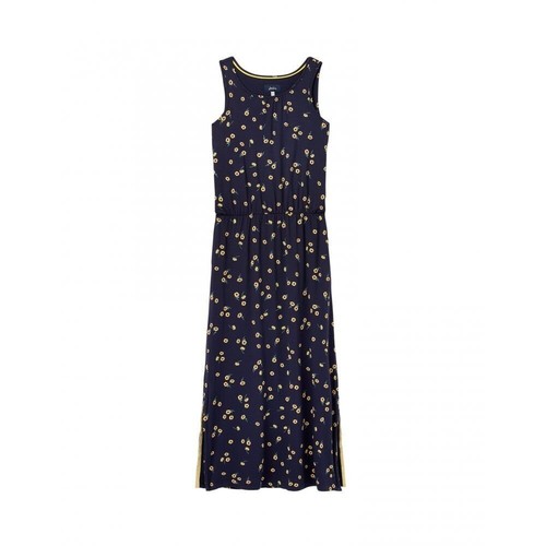Joules UK 10 Navy Blue Floral Sunflower Maxi Dress - EcoVero Viscose, Sleeveless - Picture 13 of 14