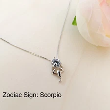 SCORPIO Zodiac Sign Sterling Silver Necklace