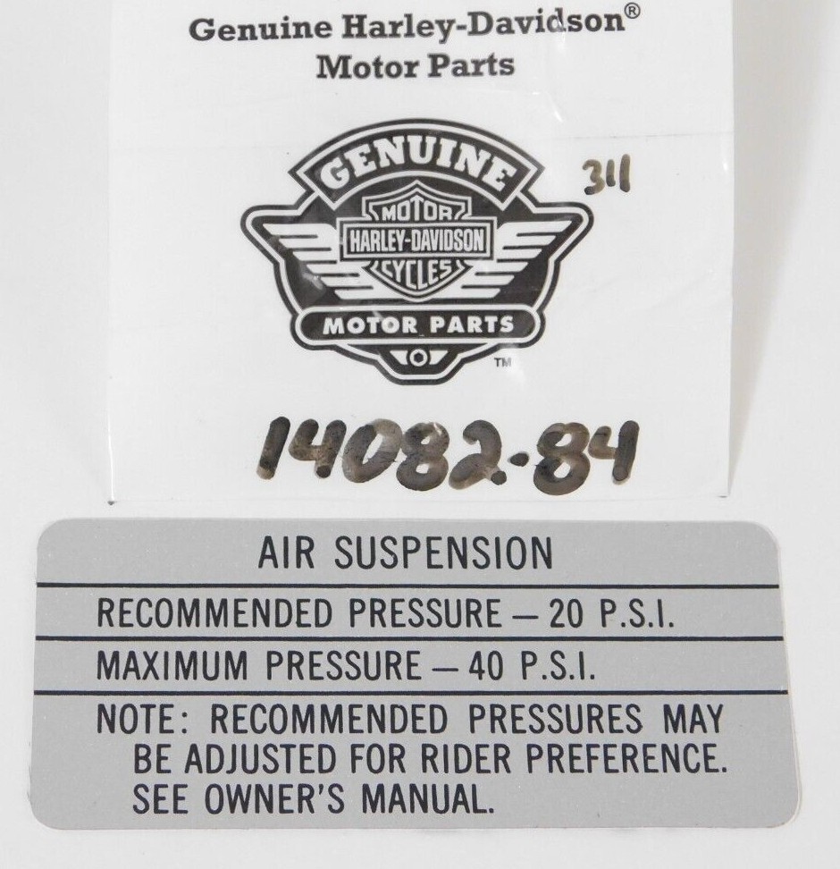 ととと 1 NOS Genuine Harley Davidson Air Suspension Decal Sticker Part