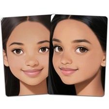 2 PCS Reusable Face Painting Practice Board Dark Skinned Women A4 Size