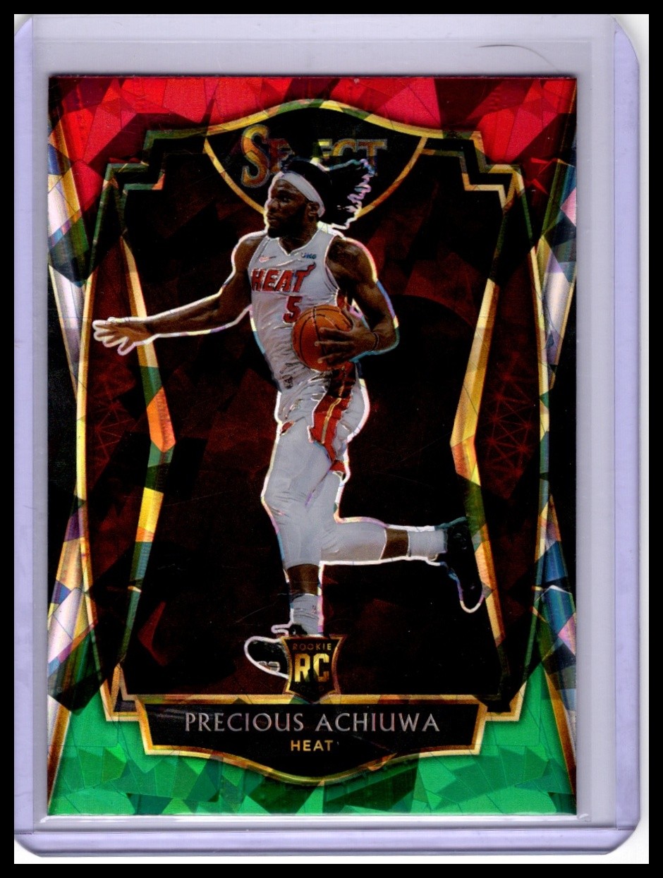 2020-21 Panini Select #193 Precious Achiuwa Red White Green Cracked Ice