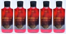 5 Bath Body Works ADRENALINE MEN 3-in-1 Hair Face Body Wash Shower Gel 10 oz