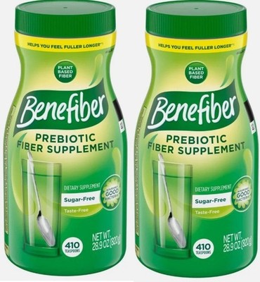 Benefiber Fiber Supplement Powder 820 Teaspoons 28.9 oz Each Sugar Free 3/2028