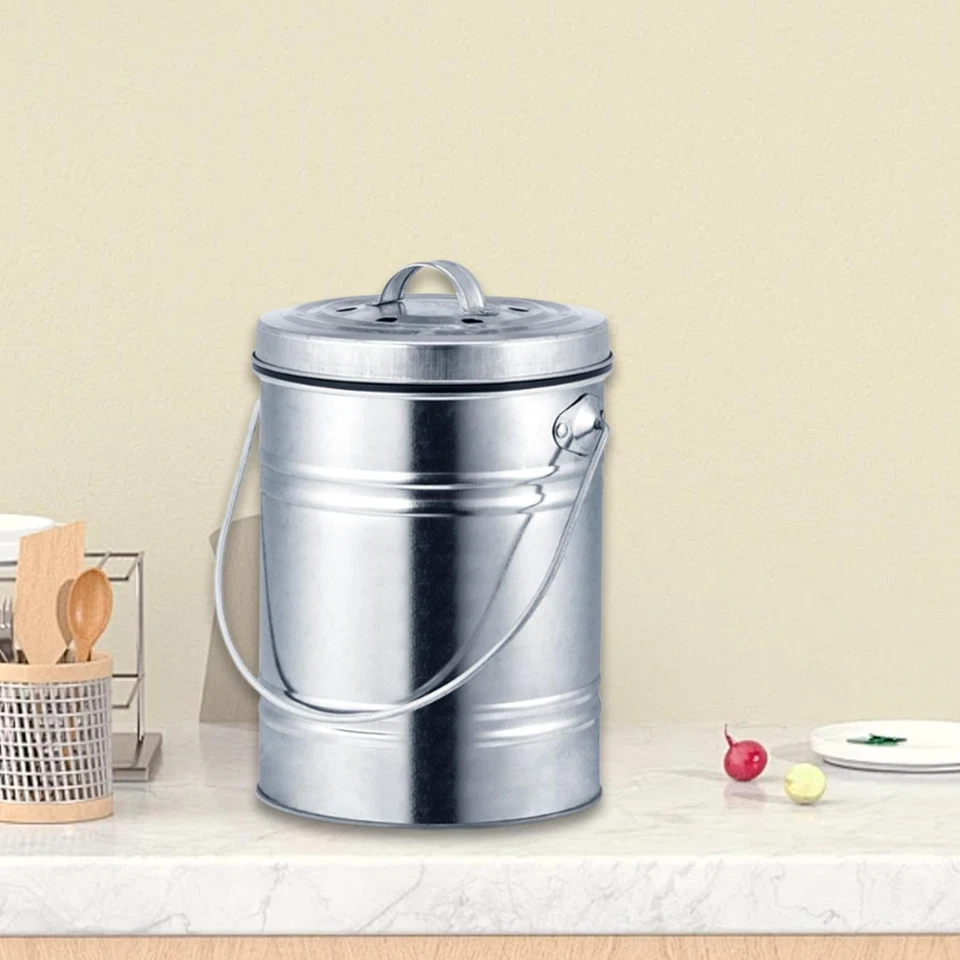 Compost Bin Waste Recycling Easy to Clean Sealed Portable with Lid Garden