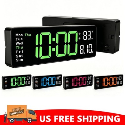 16  Large Digital Wall Clock Sleep Mode/Night Light Gym Bedroom Dual Alarm Clock