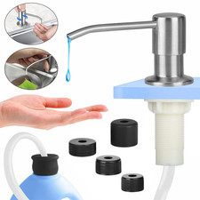 Stainless Steel 360  Sink Soap Dispenser Kitchen Hands Liquid Pump Bottle Tube