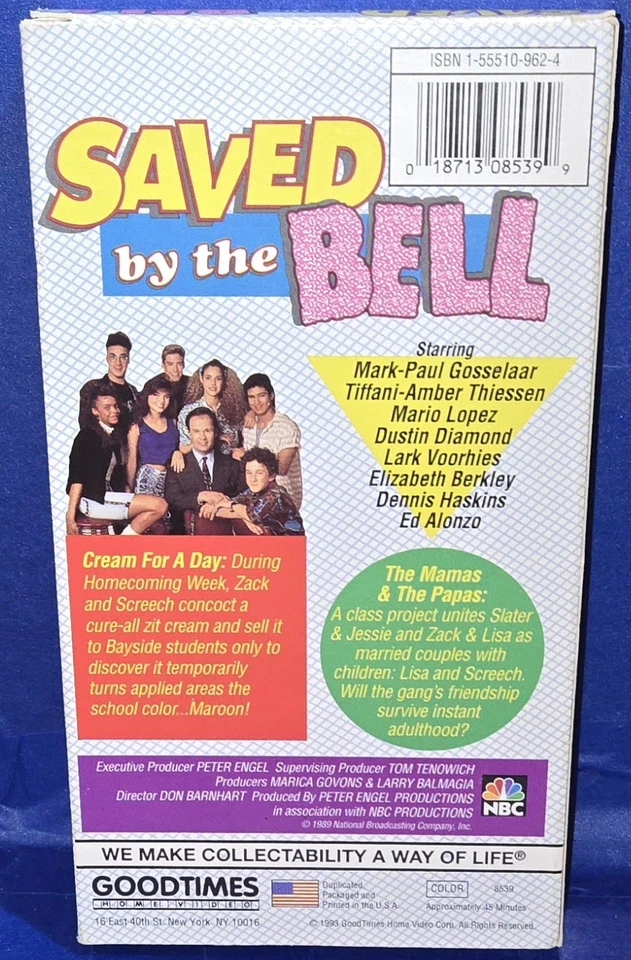 Saved By The Bell (VHS) 1993  PRE-OWNED  TESTED AND WORKING  - Image 2 of 2