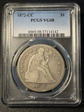1872 CC Seated Dollar PCGS VG08