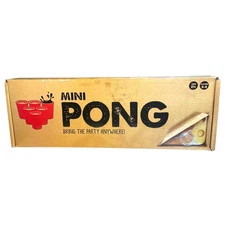 Mini Pong by Buffalo Games– Tabletop Drinking Party Game– New Open Box Complete