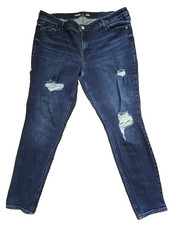 Old Navy Women  s Jeans Size 18 Mid  Rise Rockstar Super Skinny Distressed