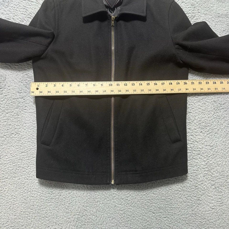 Tommy Hilfiger Wool Black Zip Up Basic Jacket Mens Small Preppy - Image 4 of 4