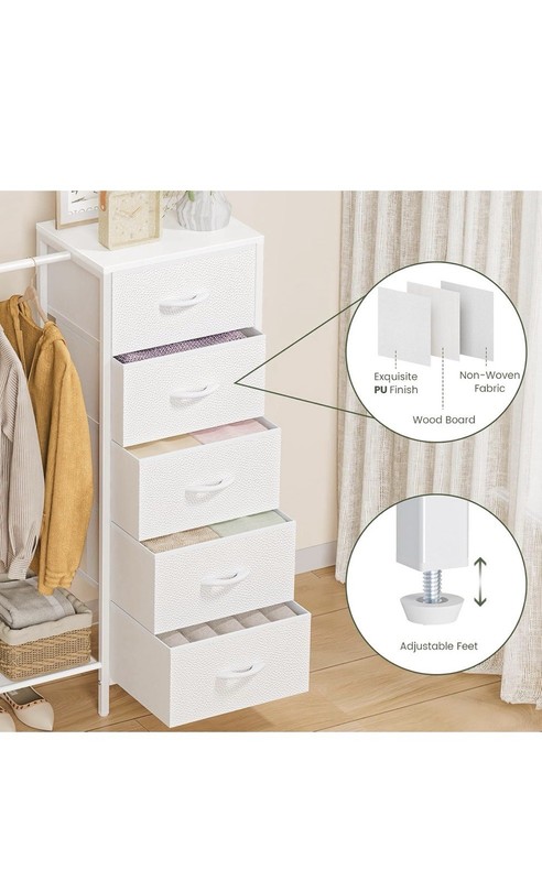 Snughome Dresser With Hanging Rack